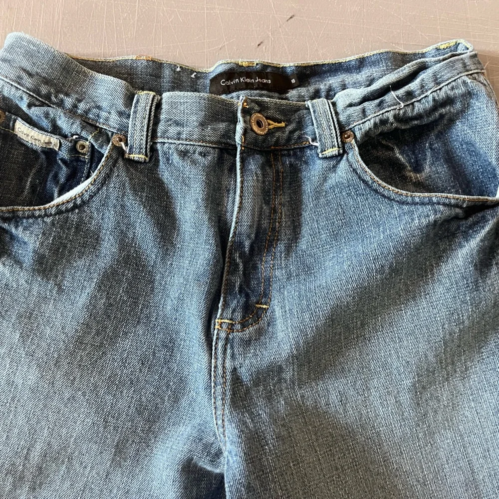 Vintage Calvin Klein Jeans Juniors Size 12 Denim Eagle On Back Pocket Retro Y2K